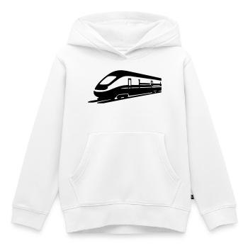 Train - Sweat Premium à capuche enfant bio - blanc - Devant - AI Model Kid Female (0cm)