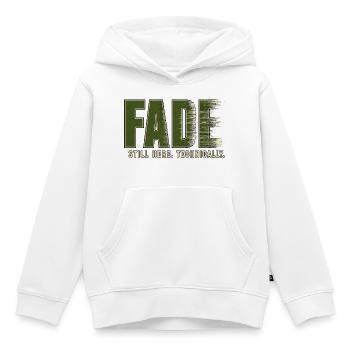 FADE – I'm still here. Technically - Kids Premium Organic Hoodie - white - Front - AI Model Kid Female (0cm)