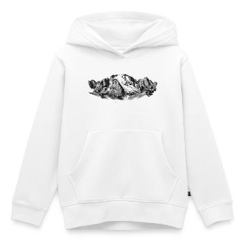 Marmolata Silhouette  Königin der Dolomiten Gipfel - Kinder Premium Organic Hoodie - Weiß - Vorne - AI Model Kid Female (0cm)