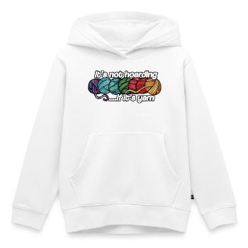 Es ist kein Horten, wenn es Garn ist - Kinder Premium Organic Hoodie - Weiß - Vorne - AI Model Kid Female (0cm)