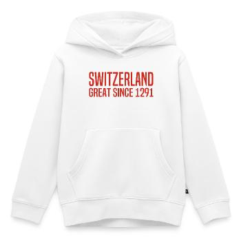 Switzerland - Great Since 1291 - Schweiz - Schwiiz - Kinder Premium Organic Hoodie - Weiß - Vorne - AI Model Kid Female (0cm)