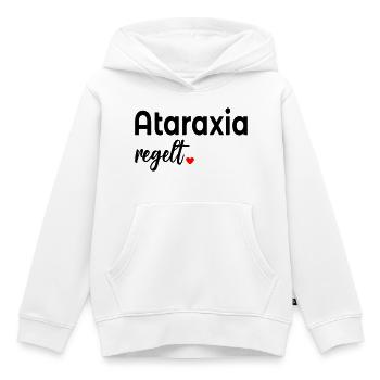 Unerschuetterlichkeit_Ataraxia_Gelassenheit - Kinder Premium Organic Hoodie - Weiß - Vorne - AI Model Kid Female (0cm)