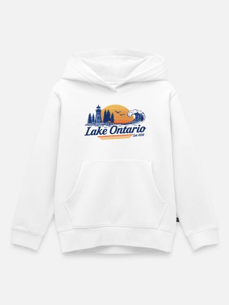 Lake Ontario retro - Kinder Premium Organic Hoodie - Weiß