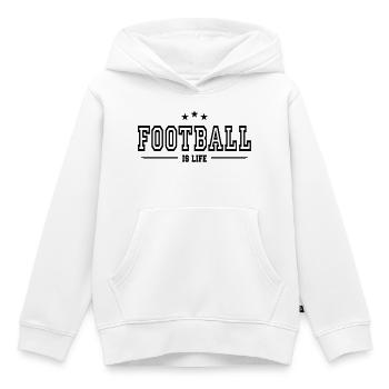 le football c'est la vie - Sweat Premium à capuche enfant bio - blanc - Devant - AI Model Kid Female (0cm)
