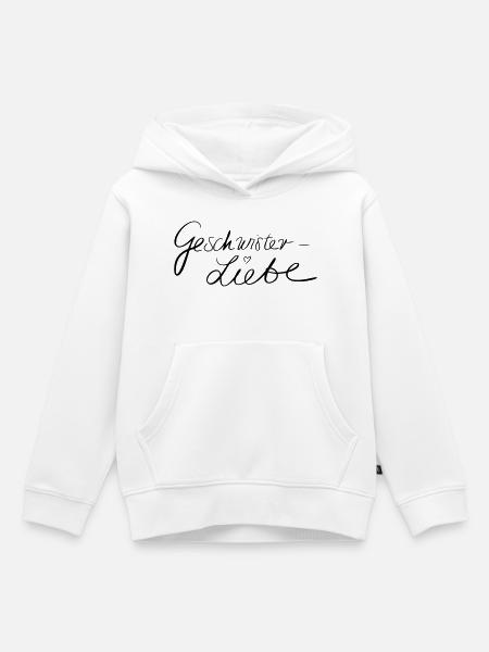 Geschwisterliebe - Kinder Premium Organic Hoodie - Weiß