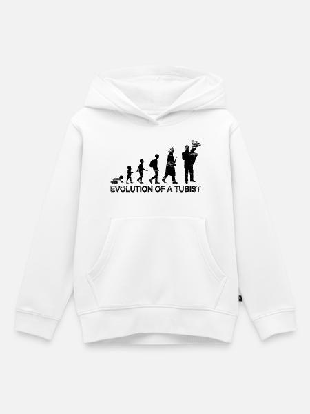 Evolution Of A Tubist - Kinder Premium Organic Hoodie - Weiß