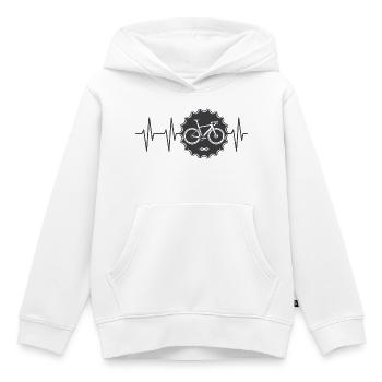 pulse bike logo with sprocket Team bike lap icon - Kids Premium Organic Hoodie - white - Front - AI Model Kid Female (0cm)