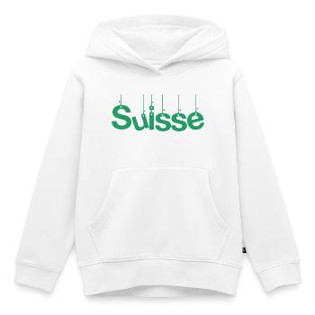SCHWEIZ. LAND. GENF - Kinder Premium Organic Hoodie - Weiß - Vorne - AI Model Kid Female (0cm)