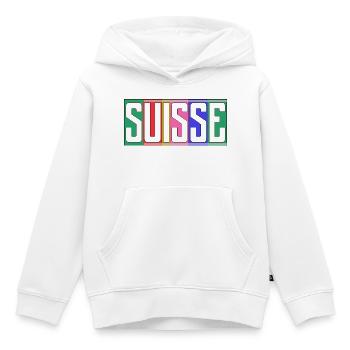 SCHWEIZ. HUMOR. LAND. FLAGGE. GENF. LAUSANNE - Kinder Premium Organic Hoodie - Weiß - Vorne - AI Model Kid Female (0cm)