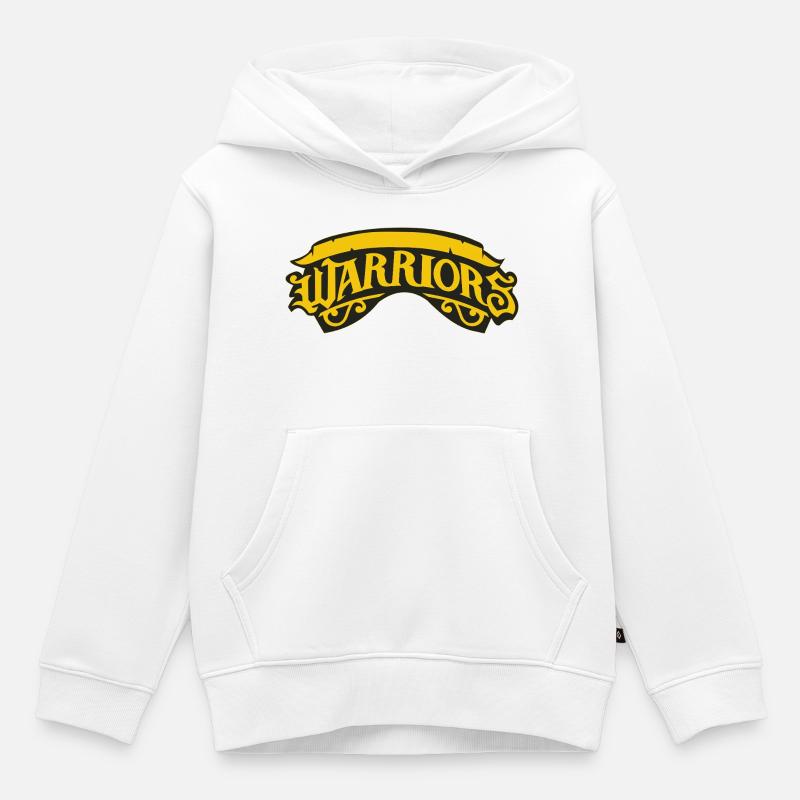 Bannière du guerrier - Sweat Premium à capuche enfant bio - blanc