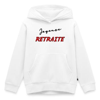 RUHESTAND. RUHESTAND. PENSIONIERT. RUHESTAND - Kinder Premium Organic Hoodie - Weiß - Vorne - AI Model Kid Female (0cm)