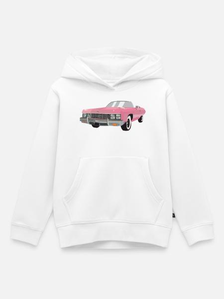Roze auto flodder - Kinder Premium hoodie biologisch - wit