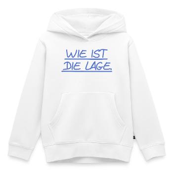 Quelle est la situation ? - Sweat Premium à capuche enfant bio - blanc - Devant - AI Model Kid Female (0cm)