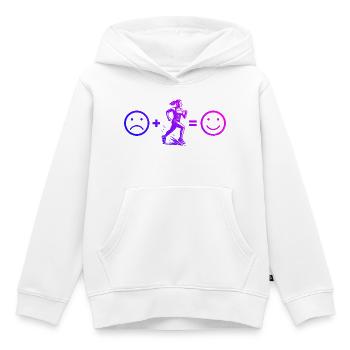 Conception de la course à puissance de course - Sweat Premium à capuche enfant bio - blanc - Devant - AI Model Kid Female (0cm)