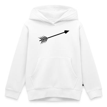 Flèche - Sweat Premium à capuche enfant bio - blanc - Devant - AI Model Kid Female (0cm)