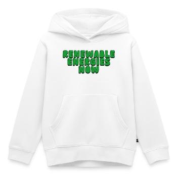 Énergies renouvelables aujourd’hui - Sweat Premium à capuche enfant bio - blanc - Devant - AI Model Kid Female (0cm)