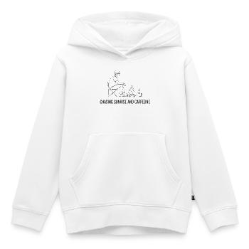 Verfolgung von Sonnenaufgang und Koffein-Radfahrerkunst - Kinder Premium Organic Hoodie - Weiß - Vorne - AI Model Kid Female (0cm)