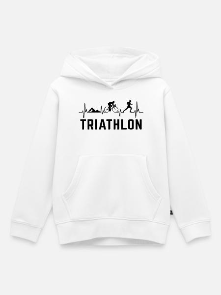 Triathlet Herzschlag-Triathlon - Kinder Premium Organic Hoodie - Weiß