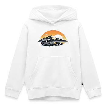 Sonnenuntergang Roadtrip mit Camper - Kinder Premium Organic Hoodie - Weiß - Vorne - AI Model Kid Female (0cm)