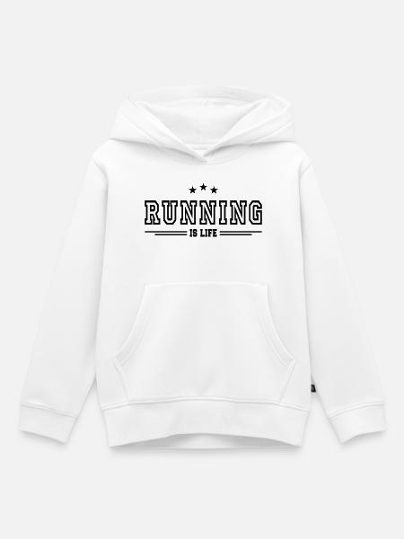 Laufen ist Leben - Kinder Premium Organic Hoodie - Weiß