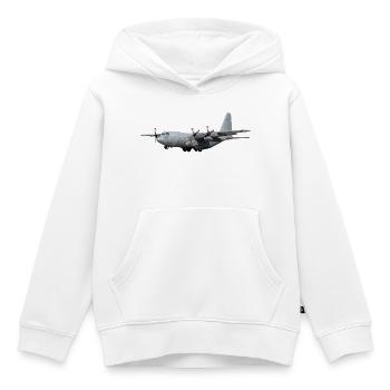 C-130 Hercules - Kids Premium Organic Hoodie - white - Front - AI Model Kid Female (0cm)
