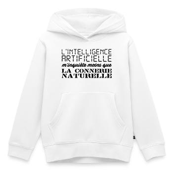 Intelligence artificielle - Sweat Premium à capuche enfant bio - blanc - Devant - AI Model Kid Female (0cm)
