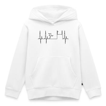Électrocardiogramme Rugby - Sweat Premium à capuche enfant bio - blanc - Devant - AI Model Kid Female (0cm)
