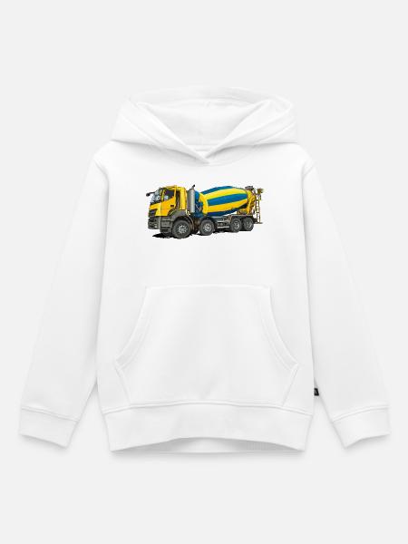 Betonmischer - Kinder Premium Organic Hoodie - Weiß