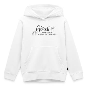 Glück ist die Summe schöner Erinnerungen - Kinder Premium Organic Hoodie - Weiß - Vorne - AI Model Kid Female (0cm)