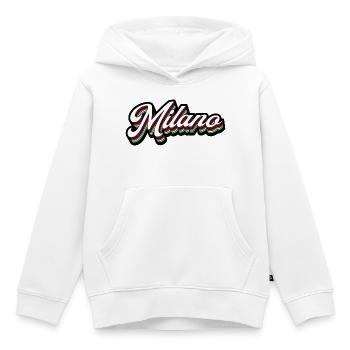 Milano Neon Lettering - Kids Premium Organic Hoodie - white - Front - AI Model Kid Female (0cm)