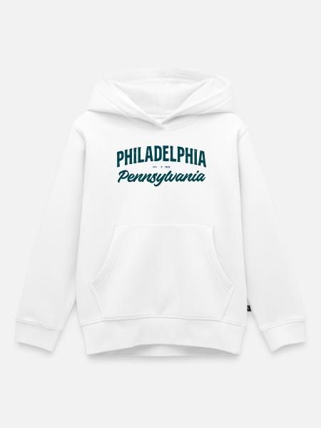 Philadelphia Script Pennsylvania - Kinder Premium Organic Hoodie - Weiß