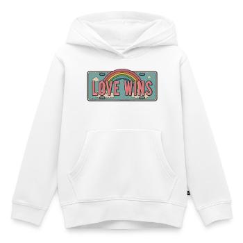Love Wins – Regenbogen Nummernschild Design - Kinder Premium Organic Hoodie - Weiß - Vorne - AI Model Kid Female (0cm)