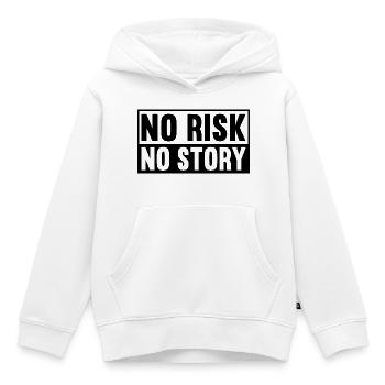 No Risk No Story - Kids Premium Organic Hoodie - white - Front - AI Model Kid Female (0cm)