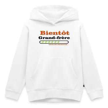 Bald ein großer Bruder - Kinder Premium Organic Hoodie - Weiß - Vorne - AI Model Kid Female (0cm)