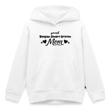Mère griffon fière, griffon nain belge - Sweat Premium à capuche enfant bio - blanc - Devant - AI Model Kid Female (0cm)