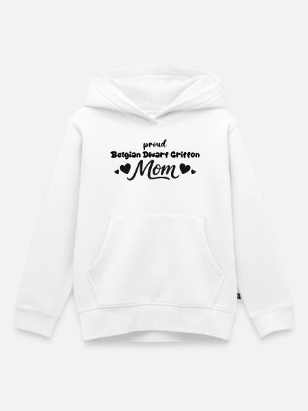 Stolze Griffon Mutter, Belgischer Zwerggriffon - Kinder Premium Organic Hoodie - Weiß