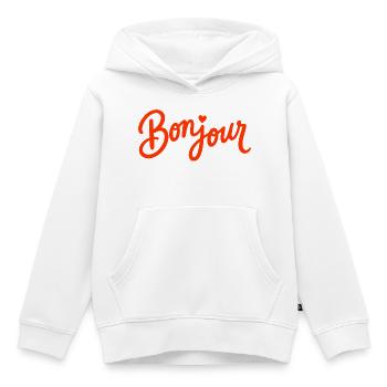 Bonjour with Love Heart in French France - Kinder Premium Organic Hoodie - Weiß - Vorne - AI Model Kid Female (0cm)