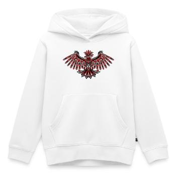 Conception du totem tribal Aigle Haida - Sweat Premium à capuche enfant bio - blanc - Devant - AI Model Kid Female (0cm)