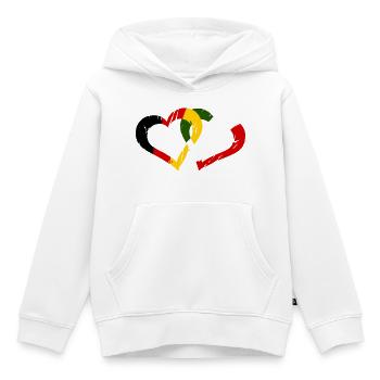 Italie Allemagne Amour - Sweat Premium à capuche enfant bio - blanc - Devant - AI Model Kid Female (0cm)