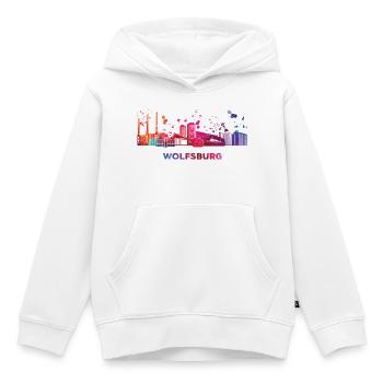 Wolfsburger Skyline Wolfsburg - Kinder Premium Organic Hoodie - Weiß - Vorne - AI Model Kid Female (0cm)