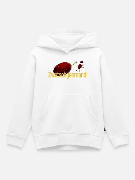 Zwetschgenmandl frucht bayerisch Obstliebhaber - Kinder Premium Organic Hoodie - Weiß