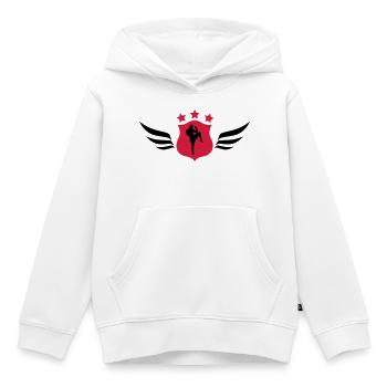 Kickboxing / Kick-Boxeur / Kick Boxing / - Sweat Premium à capuche enfant bio - blanc - Devant - AI Model Kid Female (0cm)