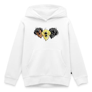 Hovawart Trio - Kinder Premium Organic Hoodie - Weiß - Vorne - AI Model Kid Female (0cm)