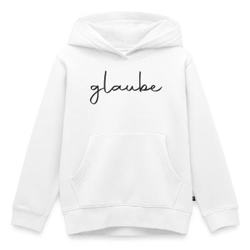 glaube - an dich - Kinder Premium Organic Hoodie - Weiß - Vorne - AI Model Kid Female (0cm)
