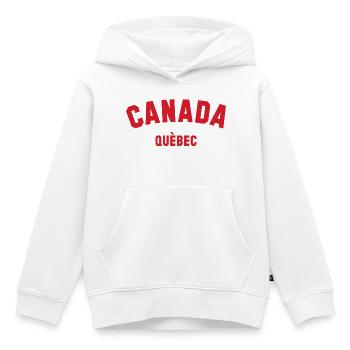 QUÉBEC, Canada Kanada - Sweat Premium à capuche enfant bio - blanc - Devant - AI Model Kid Female (0cm)