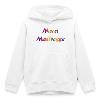 GELIEBTE. VIELEN DANK. DANKE HERRIN - Kinder Premium Organic Hoodie - Weiß - Vorne - AI Model Kid Female (0cm)