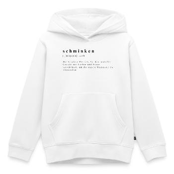 Schminken – Die Kunst des Verdeckens - Kinder Premium Organic Hoodie - Weiß - Vorne - AI Model Kid Female (0cm)