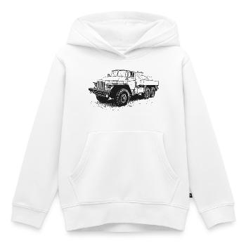 Ural Power – Schwergewicht auf Rädern - Kinder Premium Organic Hoodie - Weiß - Vorne - AI Model Kid Female (0cm)