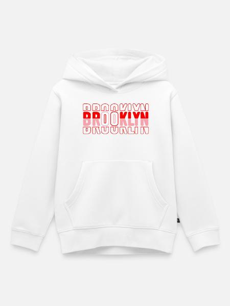 Brooklyn Neon Block Muster - Kinder Premium Organic Hoodie - Weiß