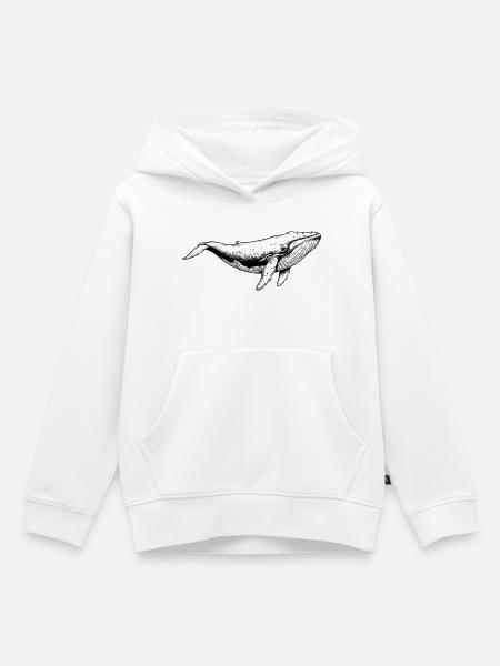Blauwal - Kinder Premium Organic Hoodie - Weiß